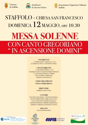 Rassegna Organistica, si inizia con la Messa Solenne Con Canto Gregoriano &quot;In Ascensione Domini&quot;