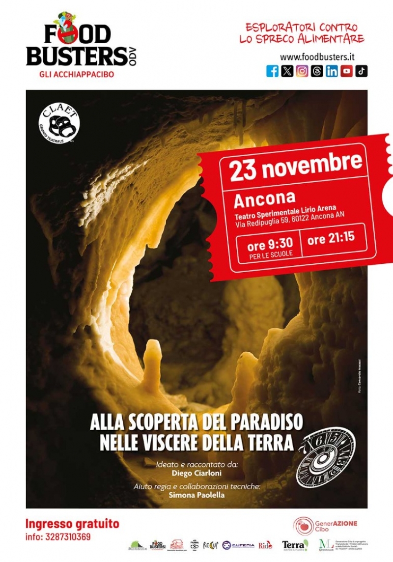 Esploratori contro lo spreco alimentare con la storia della scoperta delle grotte di Frasassi