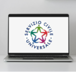 Computer con logo Servizio civile universale