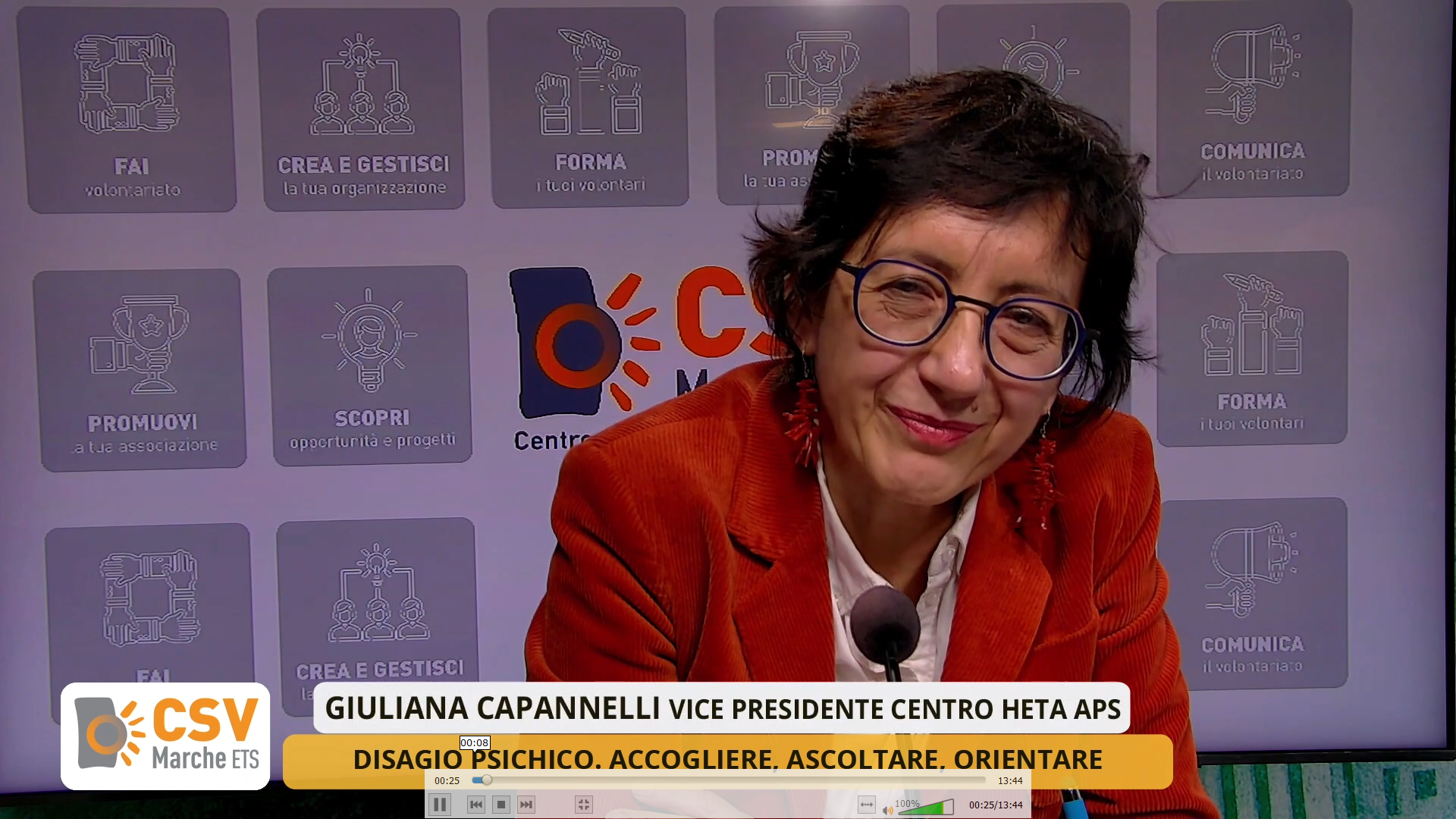 frame della puntata con Giuliana Cappanelli